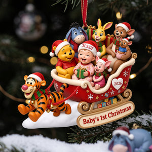 Baby First Christmas Riding in A Santa Sleigh Acrylic Ornament - Personalized Christmas Gifts For Kids 02tyta161026-Homacus