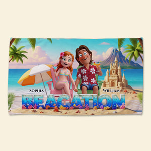 Beacation Beach Towel Personalized Gifts for Couple 03QHDT120725HG-Homacus