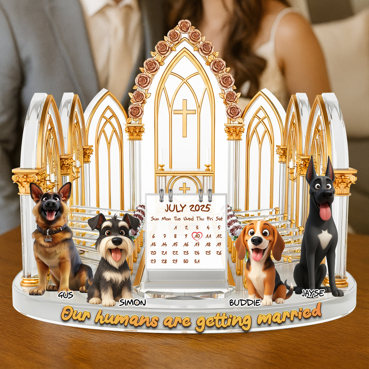 Engagement Acrylic Plaque - Personalized Gifts For Dog Lovers 01TGLU280625-Homacus