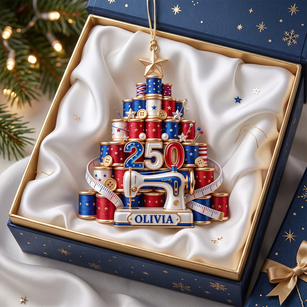 Festive Stitching Machine Ornament - Personalized Gift For Sewing Lovers 05PGTN050926-Homacus