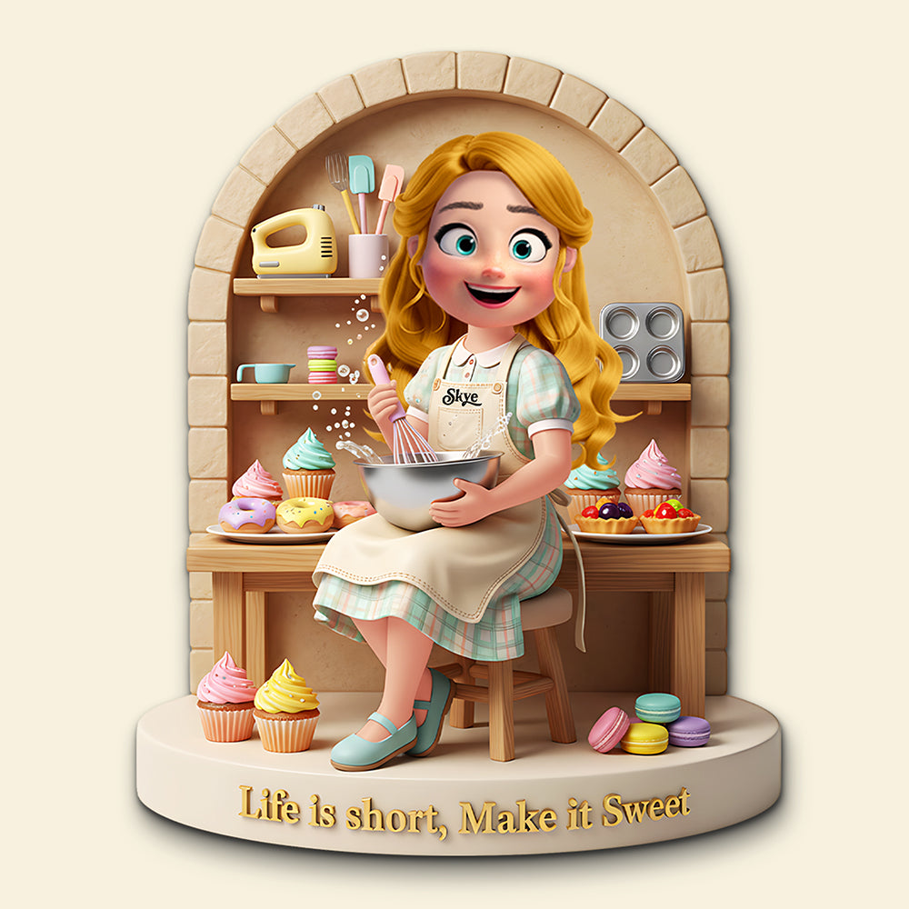Sweet Baking Girl Fridge Magnet - Personalized Gift For Bakers 01PGTA061225-Homacus