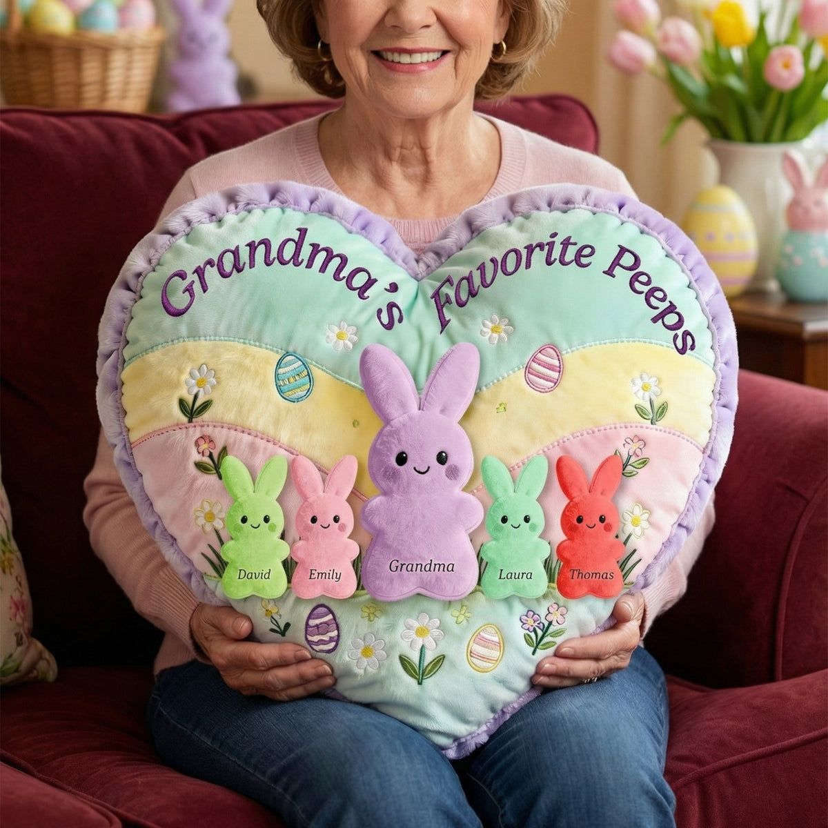 Grandma Peep Easter Custom Shape Pillow - Personalized Gifts For Grandma 05naqn300126-Homacus