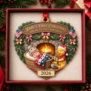 Lovely Baby Warming By The Fire Pit - America 250 Acrylic Ornament - Personalized Christmas Gift 01tydh240826
