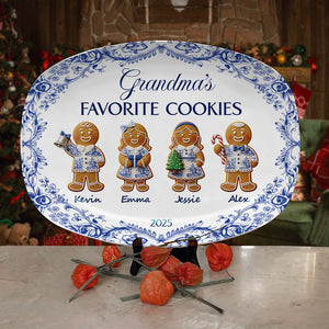 Grandma's Cookies - Personalized Christmas Gifts - Toile De Jouy Blue Floral Plate 02pgta290925-Homacus
