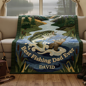 Best Fishing Dad Blanket - Personalized Gifts For Dad 03padt090126-Homacus