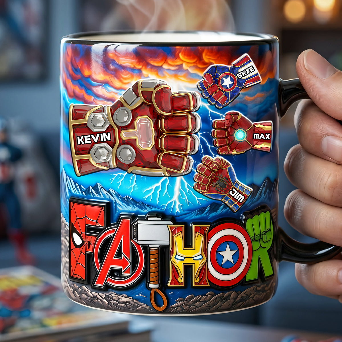 Power Fist Bump Dad Magic Coffee Mug - Personalized Gifts For Dad 05HUTA300426-Homacus