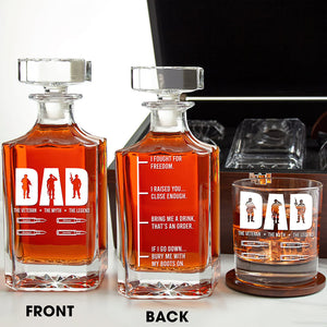 Veteran Dad Whiskey Decanter Set - Personalized Gift For Dad 03TOQN220525-Homacus