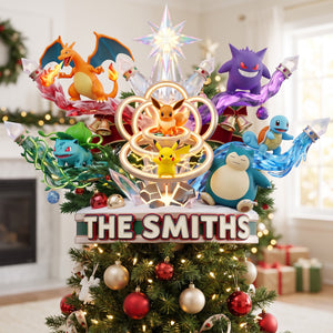 Whimsical Creatures Tree Topper - Personalized Gifts For Family Acrylic Christmas Tree Topper 02HAQN280826