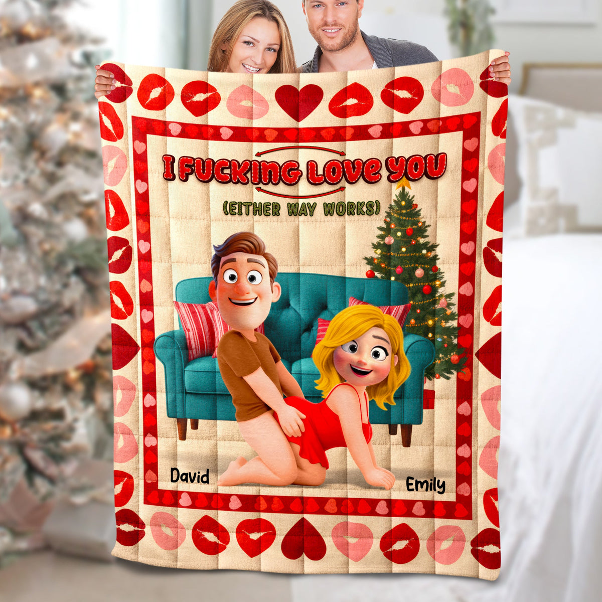 Naughty Couple Blanket - Personalized Gifts For Couple 03naqn011125-Homacus