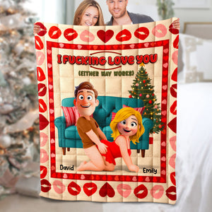 Naughty Couple Blanket - Personalized Gifts For Couple 03naqn011125-Homacus