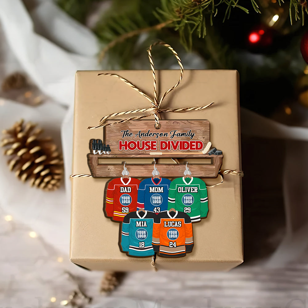 Hockey Family Ornament - Hockey Jerseys - Custom Team Logo Christmas Gifts For Hockey Lovers-Homacus