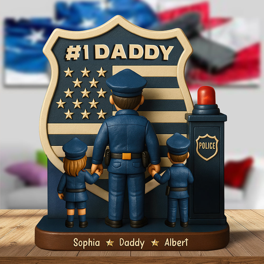 Police Dad Plaque - Personalized Christmas Gifts For Dad 03toqn060525-Homacus