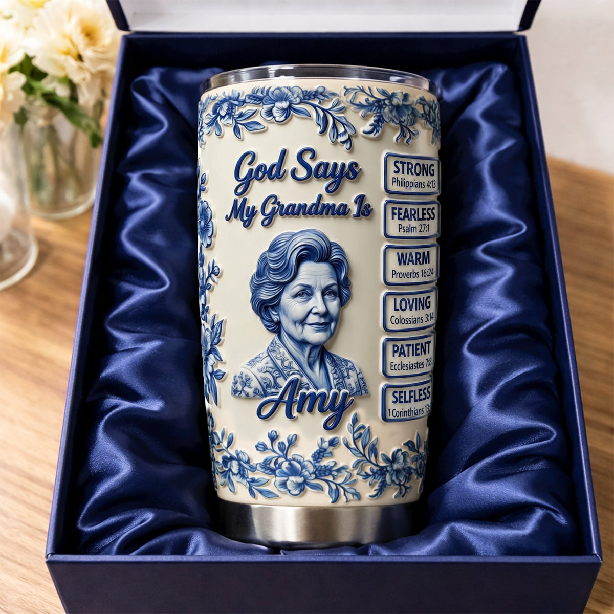 Toile De Jouy Christian Tumbler - Custom Photo Gifts For Mom And Grandma 01tylu030426-Homacus