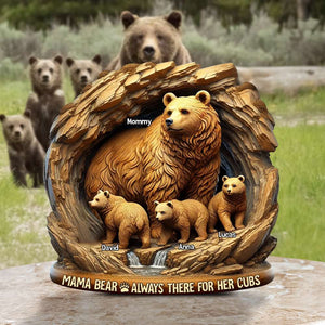 Mama Bear - Mom Plaque - Personalized Gifts For Mother 02TGTN250325-Homacus