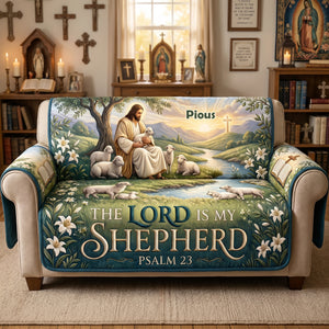 The Lord Is My Shepherd Quilted Sofa Cover - Personalized Gifts For Christians 01tylu230626-Homacus
