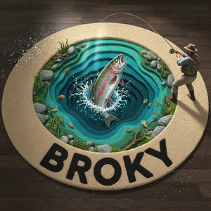 Personalized Gifts For Fishing Lovers, Fish Quilted Round Mat 02hyta061025-Homacus