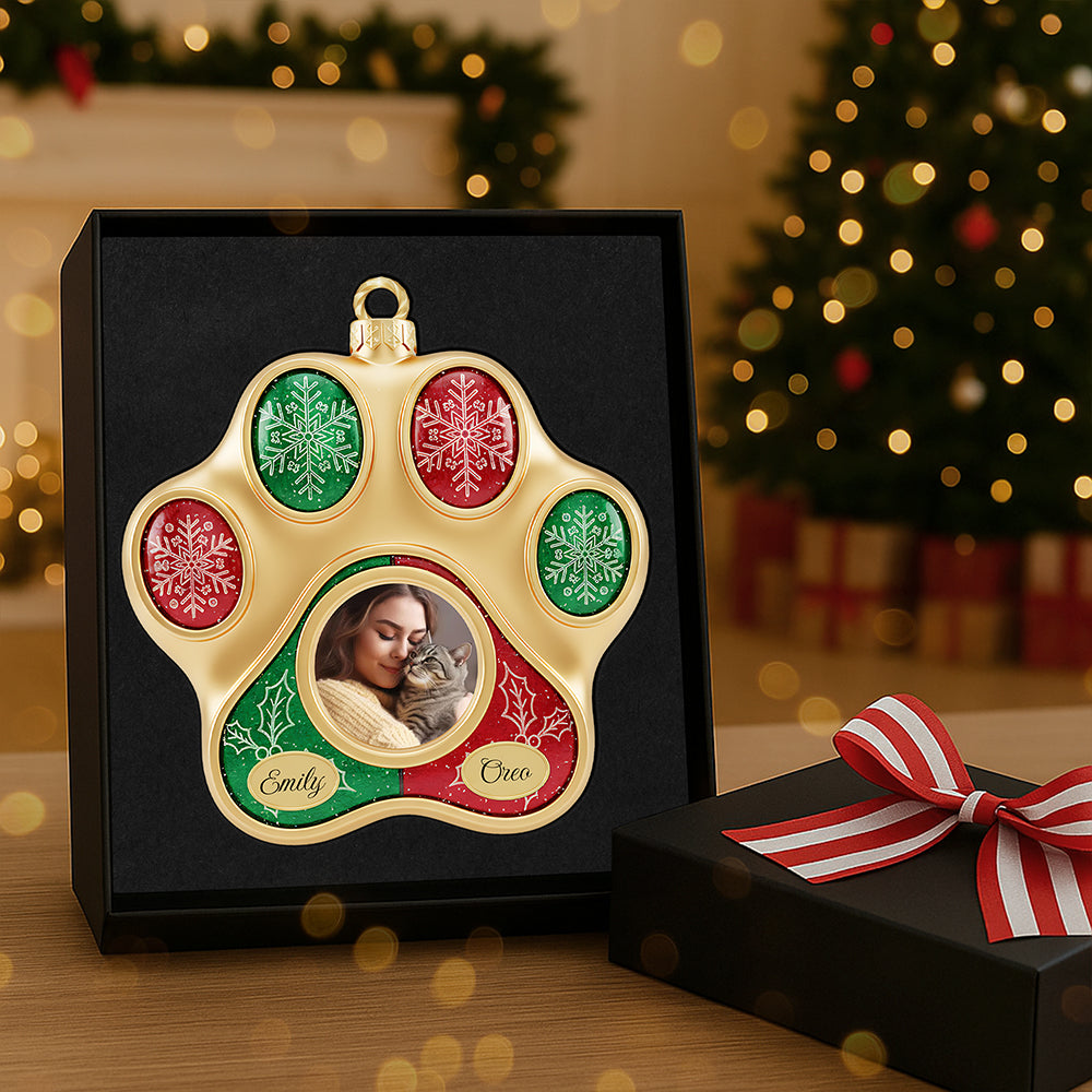 Personalized Gifts For Cat Lovers, Cat Paw Shape Acrylic Christmas Ornament 03kita141025-Homacus