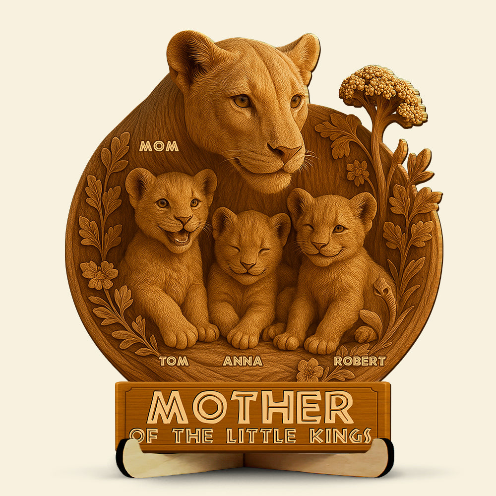 Lion Mom Wood Sign Gifts For Mom 02OHDT160425-Homacus