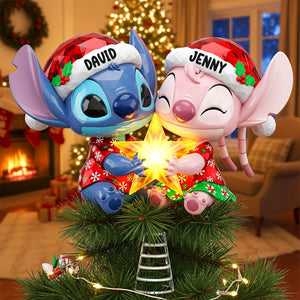 Personalized Gifts For Couple Acrylic Christmas Tree Topper 01pgtn171125-Homacus