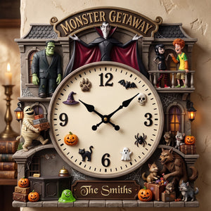 Conjuring Mansion Hanging Wall Clock - Personalized Halloween Gifts 01haqn100826-Homacus