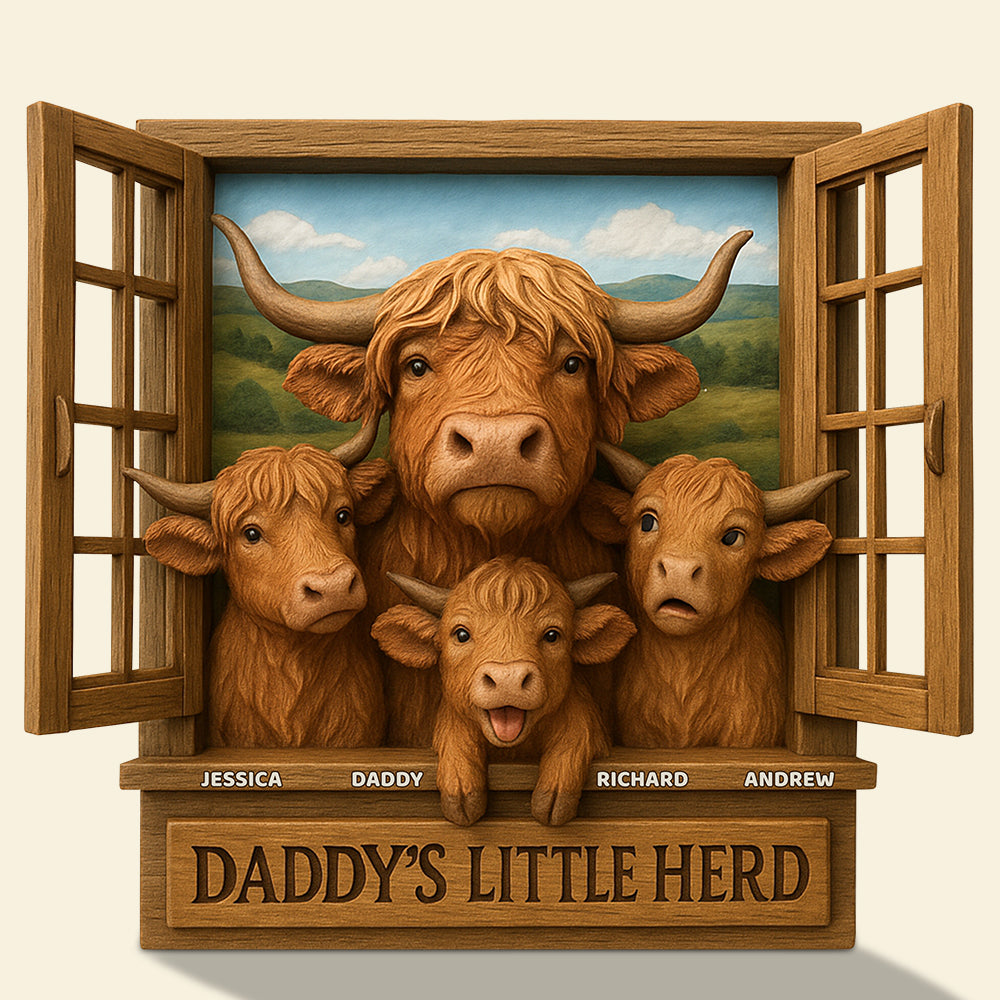 Daddy's Little Herd Acrylic Plaque Gifts For Dad 03NADT150525-Homacus