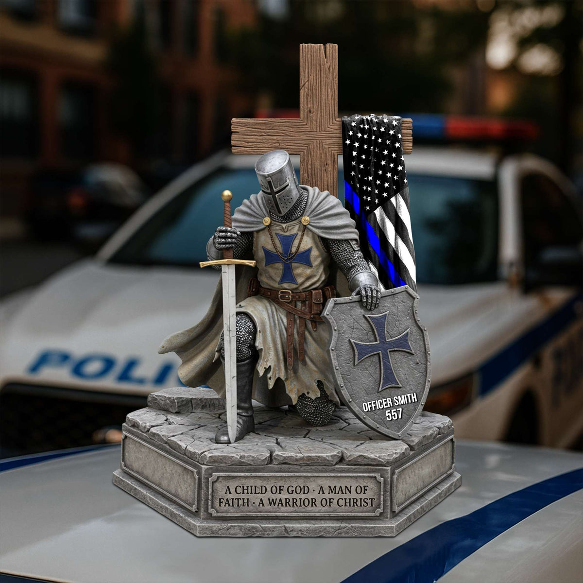 Holy Knight Christmas Gift For Cops – Custom Name Faith Plaque 03qhtn170525-Homacus