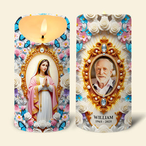 Remembrance Virgin Mary Custom Photo LED Candle Gifts For Heaven 01NADT040725-Homacus