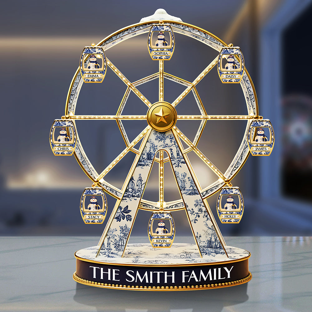 Personalized Gifts For Christmas, Snowman Family Toile De Jouy Acrylic Plaque 02tota011025-Homacus