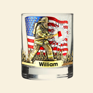 Patriotic Firefighter Drinking Glass – Personalized Gifts For Firefighter 04hyqn080925-Homacus