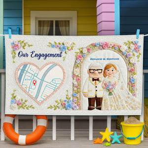 Romantic Engagement Beach Towel - Personalized Wedding Gifts For Couple 05OHLU140725-Homacus