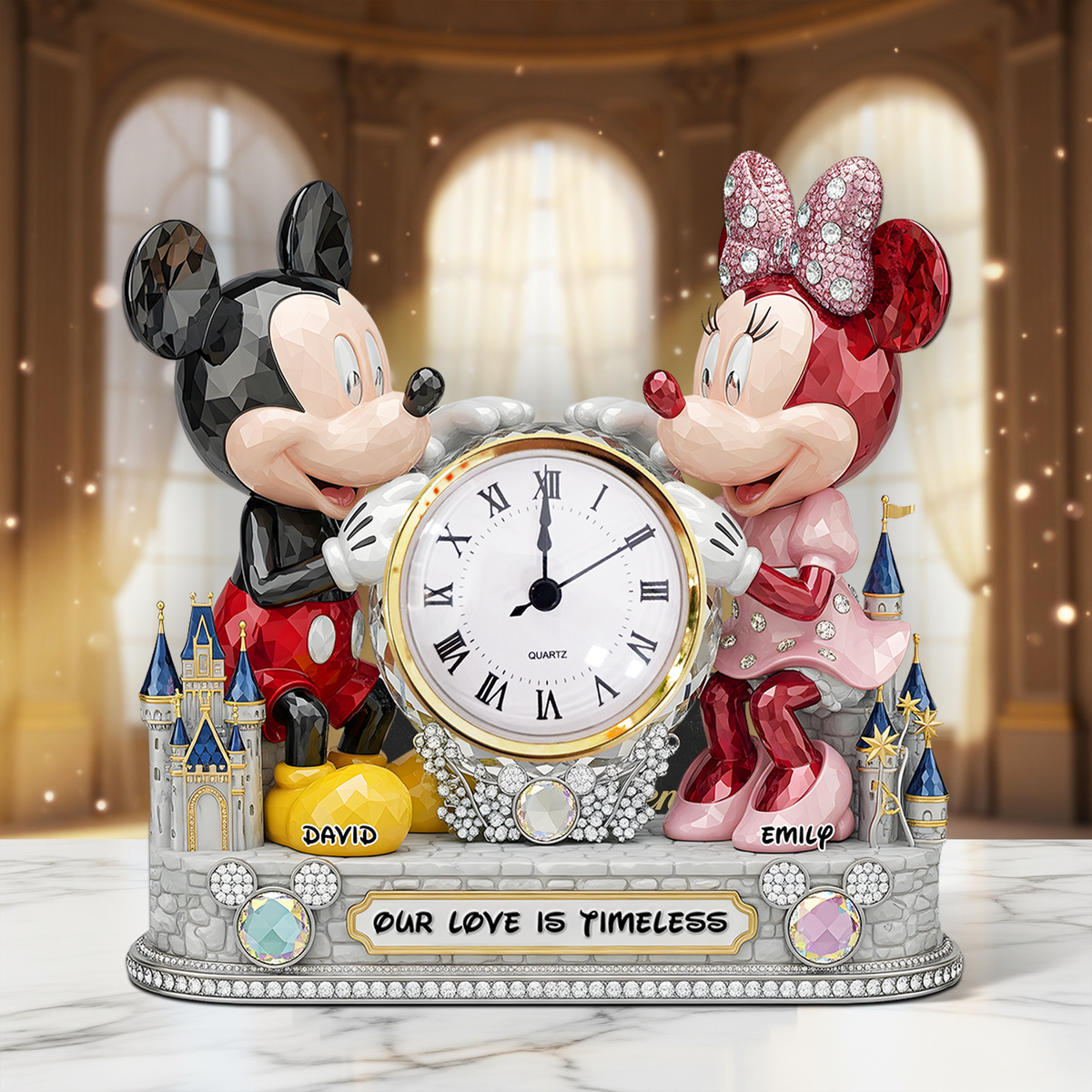 Timeless Love Couple Desk Clock Plaque - Personalized Gift For Couple 02OHPU030625-Homacus