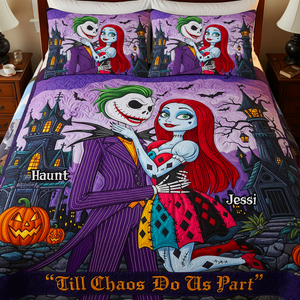 Spooky Couple Quilt Bed Set Special Line – Personalized Gifts For Couple 04NALU090825-Homacus