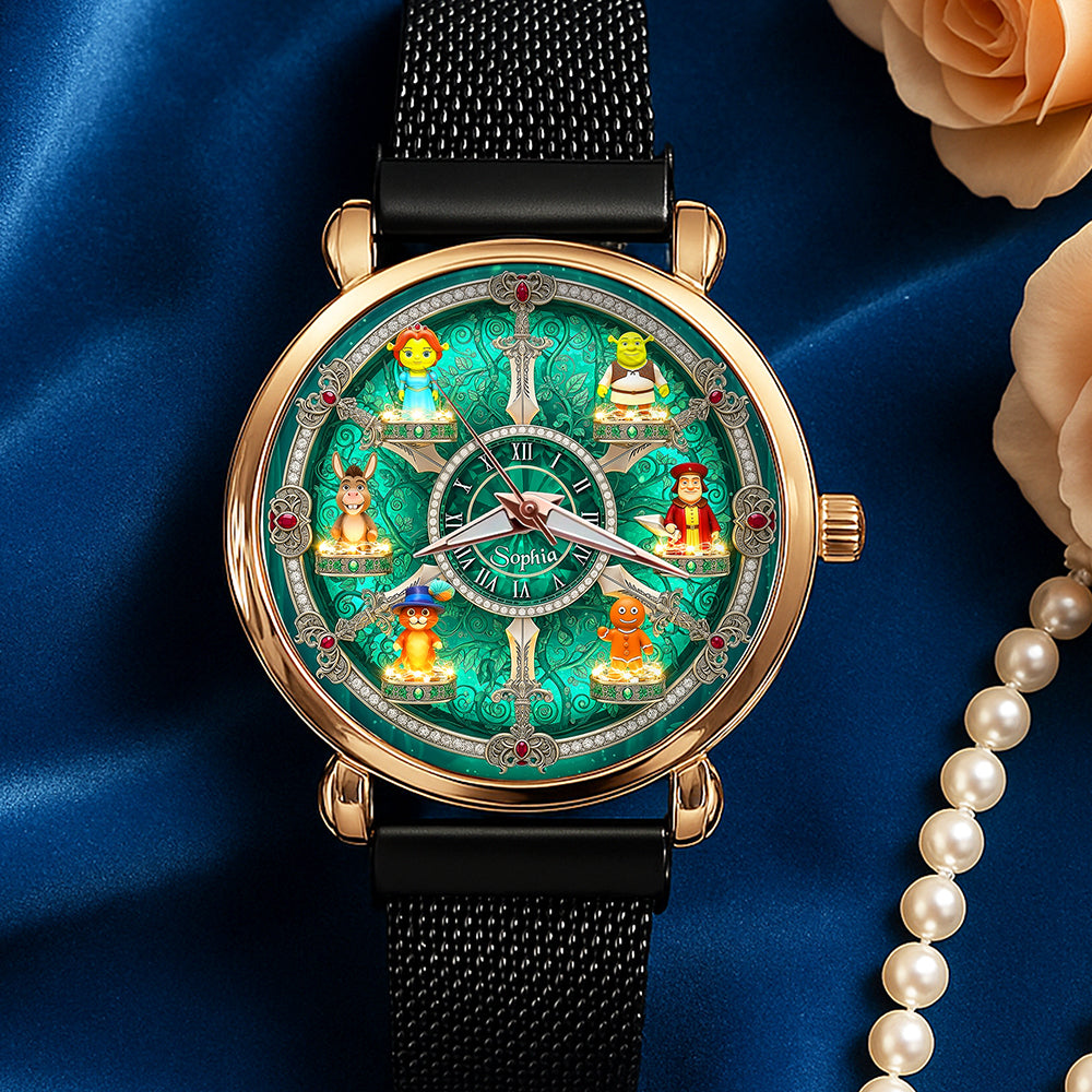Legendary Swamp Friends Mesh Strap Quartz Watch – Personalized Gift for Animation Lovers 03tgqn210725-Homacus