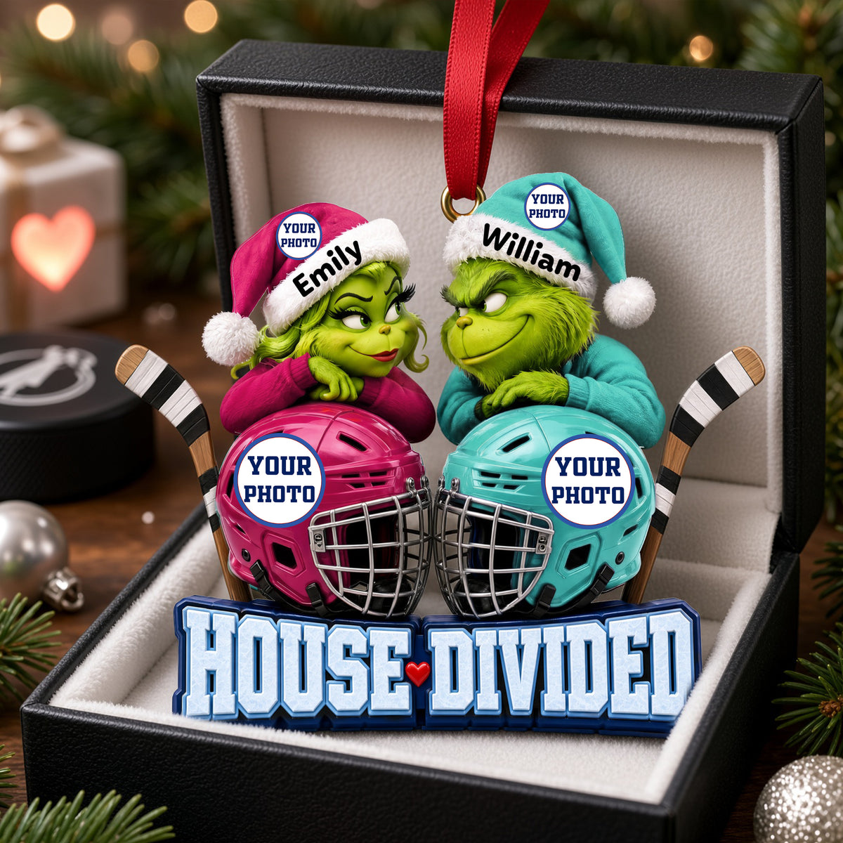 House Divided Mischievous Sport Duo Christmas Ornament - Personalized Gifts For Couple 02hulu081026-Homacus