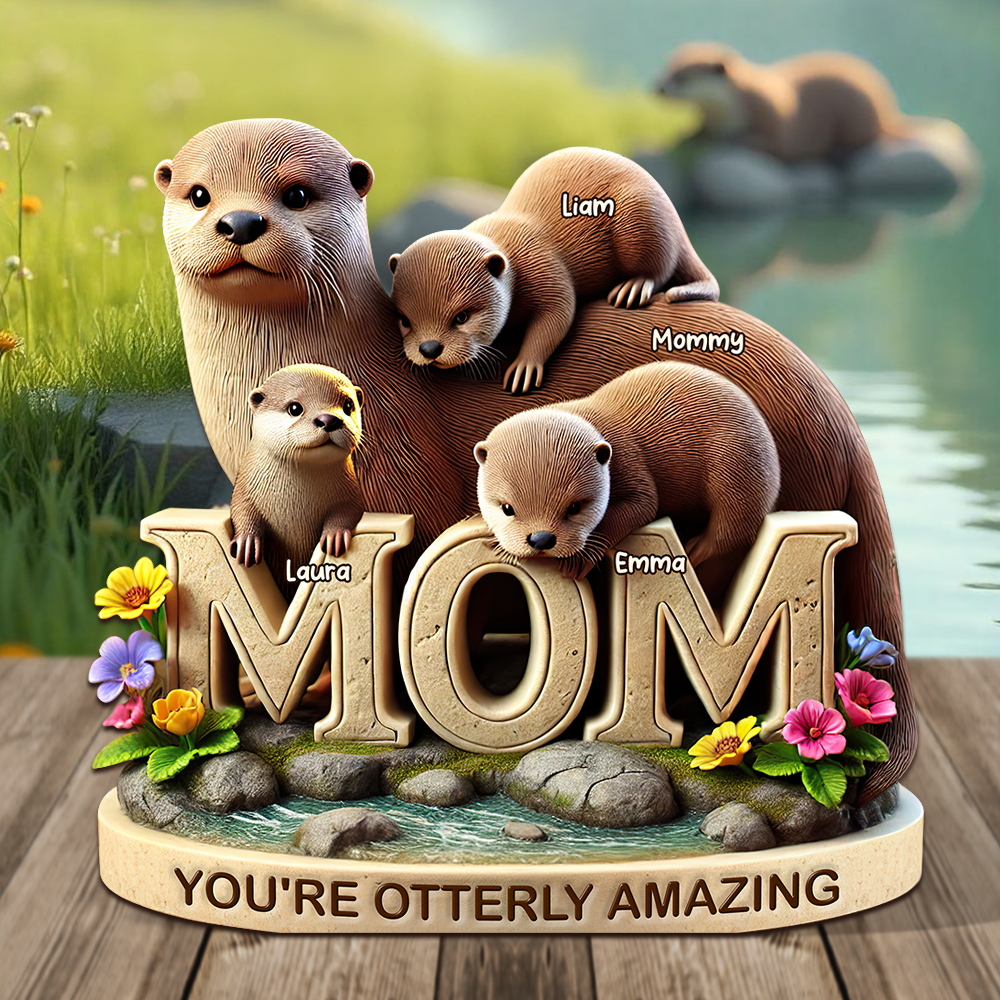 Otter Mom Plaque - Personalized Gifts For Mom 01hupu190425-Homacus