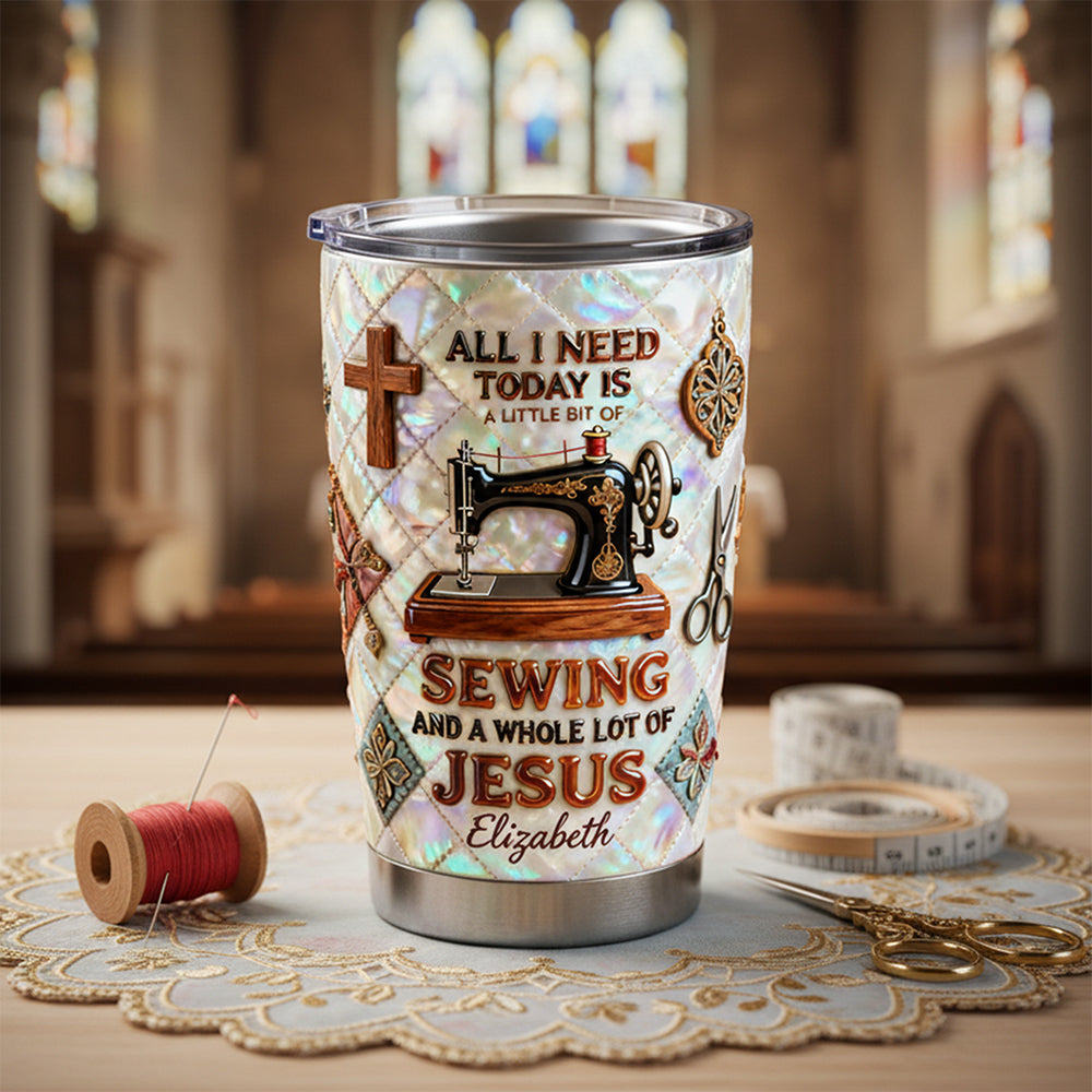 Sewing With Faith 20oz Tumbler - Personalized Gifts For Sewing Lovers 01pata291225-Homacus