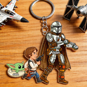 Strong Dad And Kids Acrylic Keychain - Personalized Gifts For Father's Day 04qhtn210426-Homacus