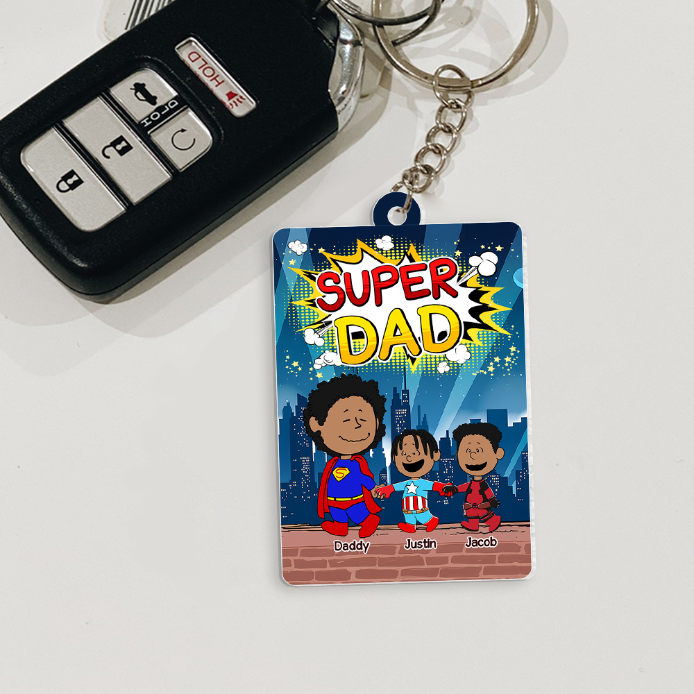 Personalized Gifts For Dad Keychain 04topu200325pa Super Dad-Homacus