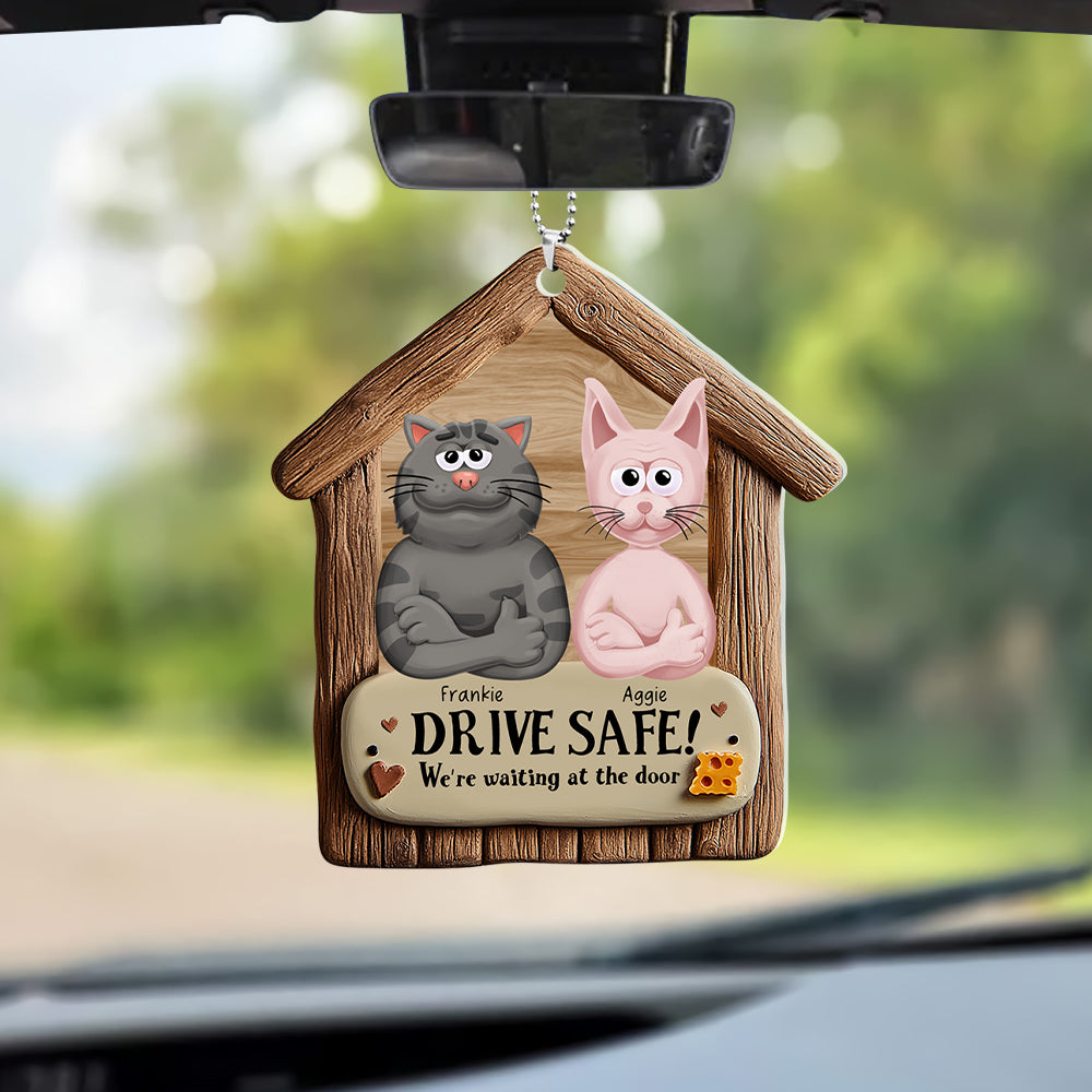 Personalized Gifts For Pet Lovers Car Ornament, We're Waiting At The Door 07tgqn190225pa-Homacus