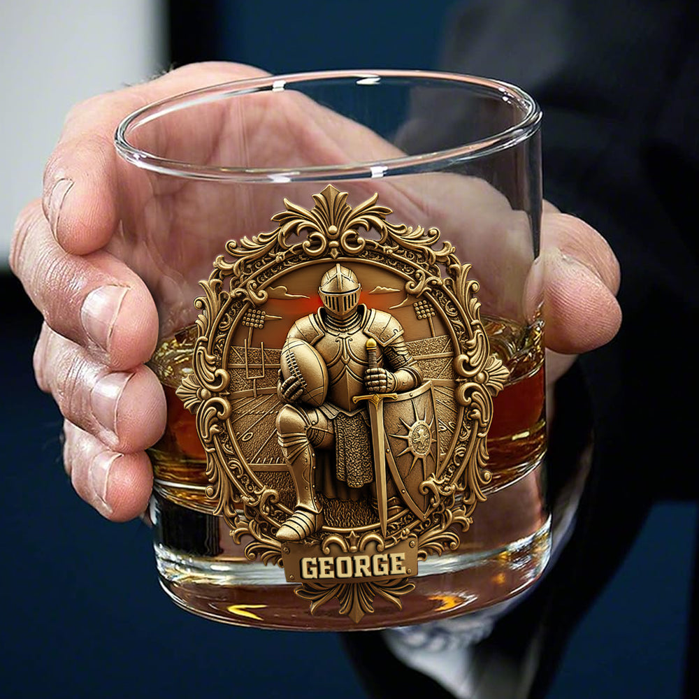 Kneeling Knight Sports Drinking Glass - Personalized Gifts For Christian 06HULU031025-Homacus