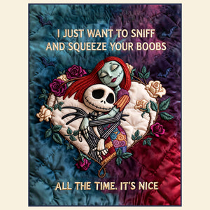 Spooky Romantic Couple Blanket, Personalized Gifts For Couple 03qhtn101225-Homacus