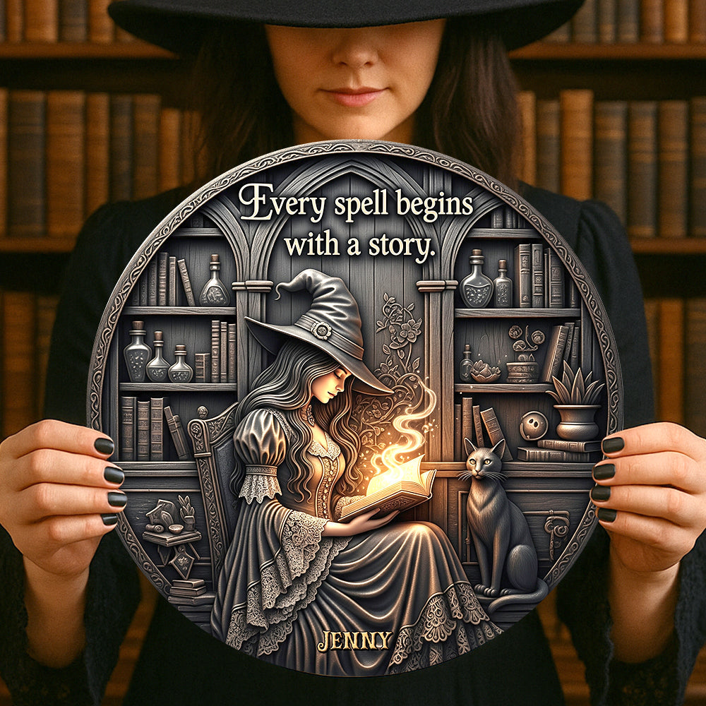 Spooky Metal Sign Personalized Gifts For Witch Lovers 02pgtn180725-Homacus