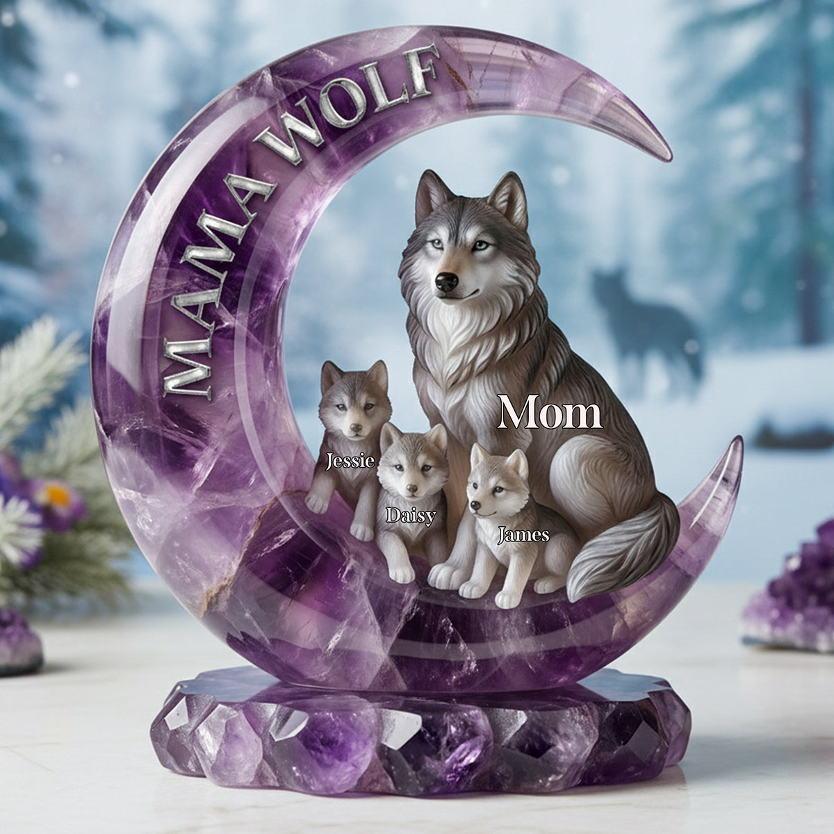 Wolf Mom Acrylic Plaque - Personalized Gifts For Mom 01NATA070226-Homacus
