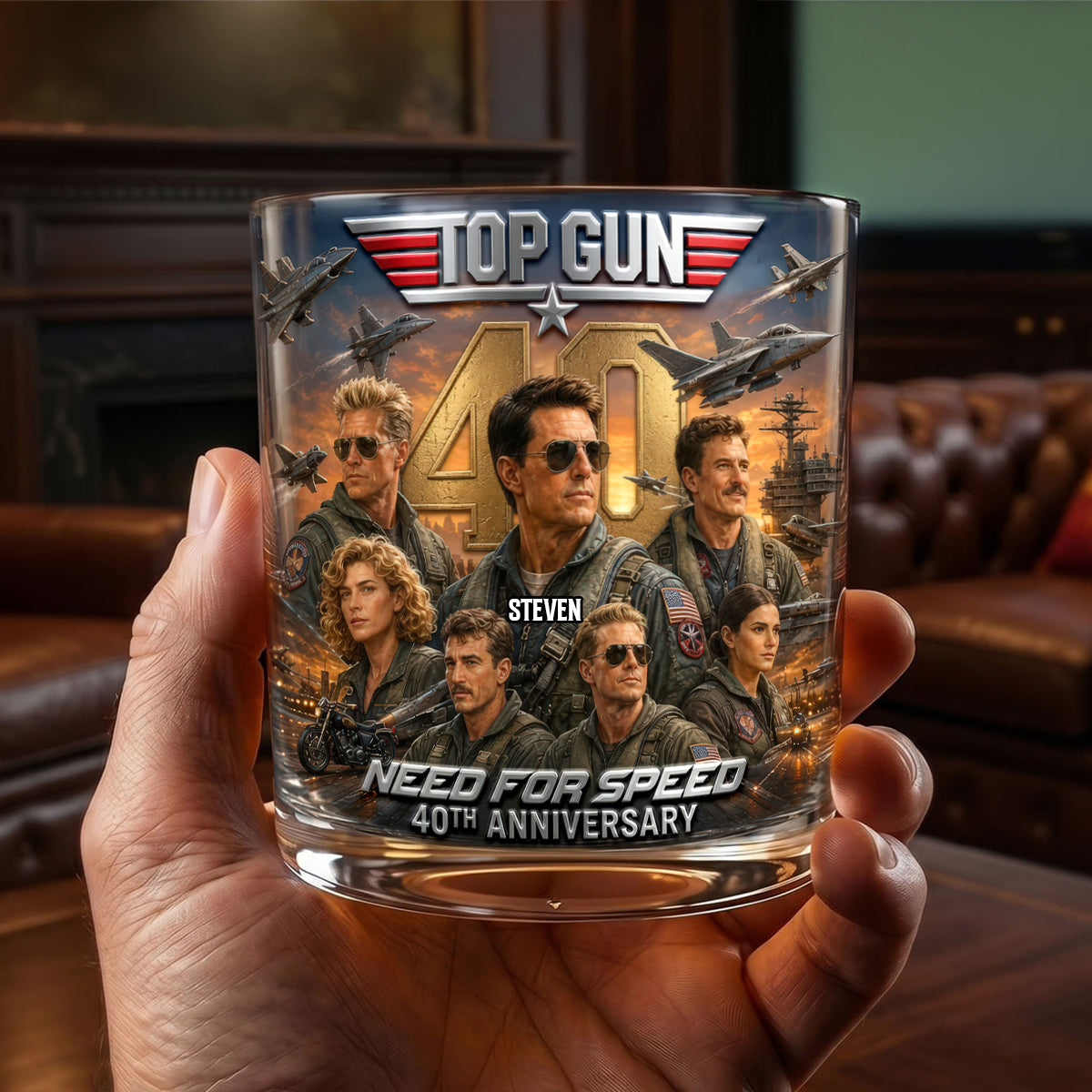 40 Years of Sky Legends Round Glass - Personalized Gifts 04tydh080626-Homacus