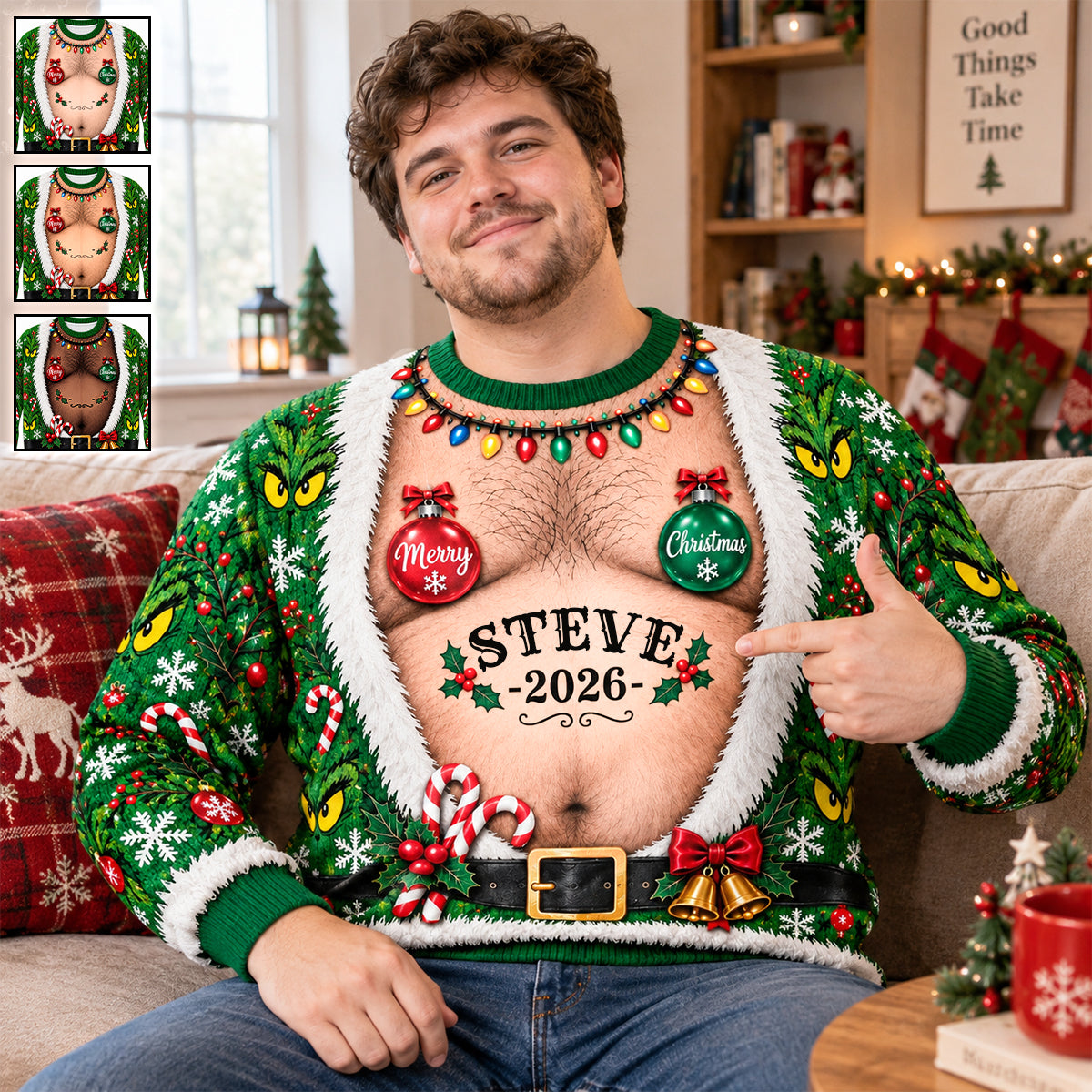 Naughty Christmas Monster 3D Sweatshirt- Personalized Gifts 05todh221026-Homacus