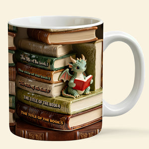 Dragon Reading Book Coffee Mug- Personalized Gifts For Book Lovers 08OHDT301225-Homacus