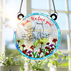 Hand In Hand Window Hanging Suncatcher Ornament - Personalized Gift For Mom 03XQLU280325-Homacus