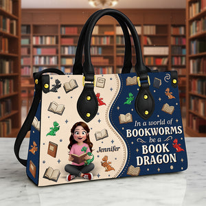 Book And Dragon Leather Bag - Personalized Gifts For Book Lovers 04naqn291225-Homacus