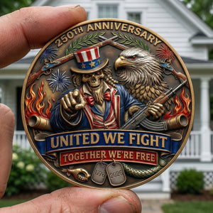 Celebrated America 250th Anniversary Printed Metal Coin - Personalized Gifts 03tyqn240326-Homacus