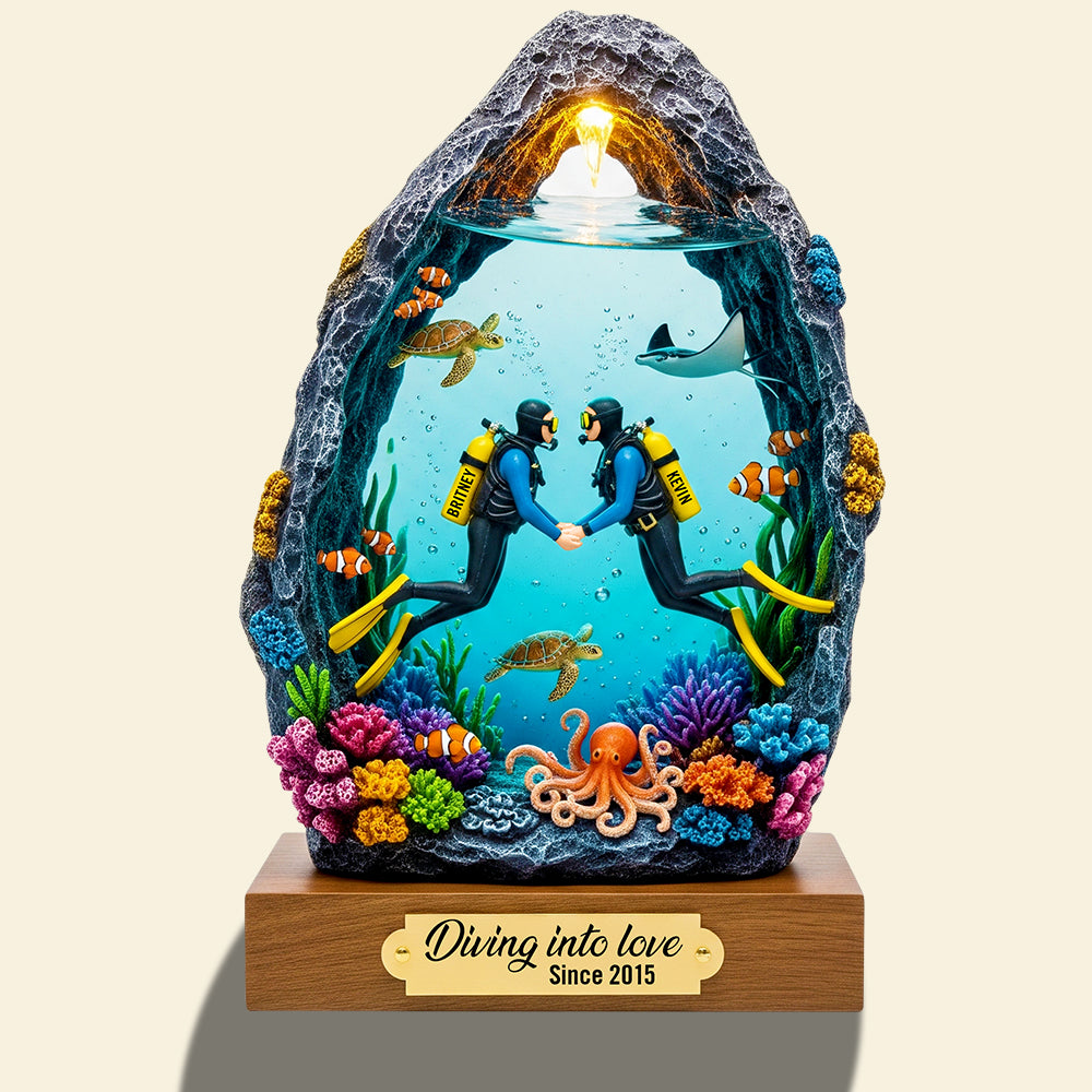 Scuba Diving Couple Acrylic Plaque Personalized Gifts For Couple 02NADT020625-Homacus